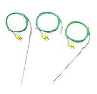 Thermocouple de type K haute précision avec gaine en acier inoxydable et raccord de compression réglable, prise mini standard jaune