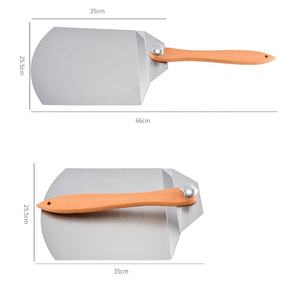 Pala para Pizza de Acero Inoxidable 430 de 12 Pulgadas con Mango de Madera Plegable para un Fácil Almacenamiento, Espátula para Pizza de Lujo para Hornear - Product Image 2
