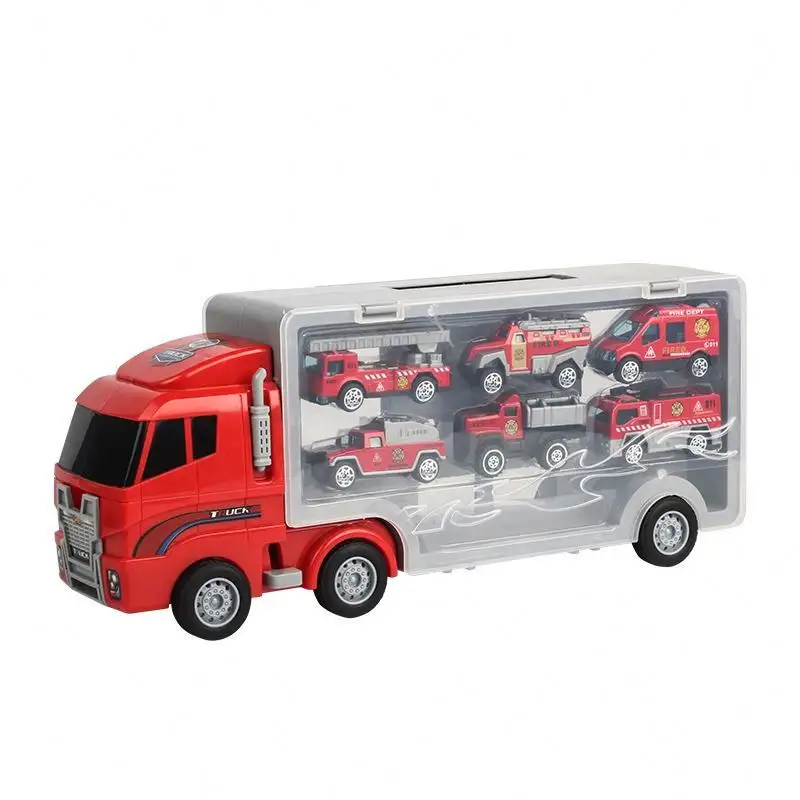 Yeni araba yürümeye başlayan çocuklar için oyuncaklar kamyonlar 10 in 1 Die-cast itfaiye kamyonu Mini kurtarma acil yangın arabalar oyuncak seti oyun motorlu taşıt