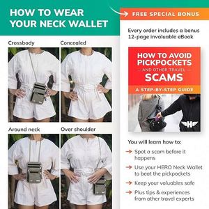 Échantillon gratuit Pochette portefeuille avec blocage RFID Sac de cou pour argent de voyage Sac de cou pour passeport personnalisé - Product Image 5