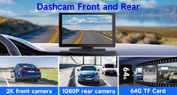 Écran portable pliable 9'' sans fil CarPlay Android Auto IPS AUX/BT/FM/Voice/AHD/DVR 4K Caméra avant et arrière 1080P PND OEM