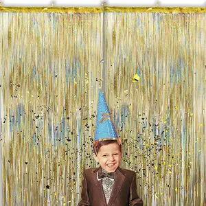 Eaglegifts событие для вечеринок по случаю Дня рождения фон для детской золотой металлик мерцающий кисточкой шторы фольга шторы