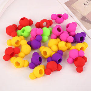 Tête de souris Perles en silicone souple mignonnes Outils d'extension de coiffure colorés pour filles Accessoires de cheveux - Product Image 4