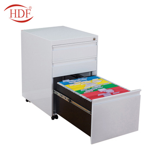 Meuble de rangement mobile de bureau avec roulettes, armoire métallique à 3 tiroirs - Product Image 5
