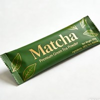 Emballages personnalisés anti-humidité thermoscellables pour bâtonnets de matcha - Sachets stand-up pour poudre de matcha et sachets de thé vert instantané