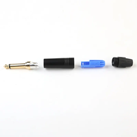 Conector Mono de 6.35mm (1/4) con Carcasa Dorada, ABS, Cobre, 6.5mm, Metálico, DIY, Chapado en Oro, Macho TS, Micrófono, Hembra VGA