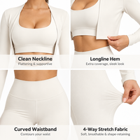 Ensemble 3 pièces pour femme, extensible dans quatre directions, taille élastique, dos nageur, respirant, anti-transpiration, léger, séchage rapide, longueur intégrale, OEM ODM