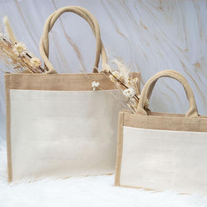 Sacs en jute laminés écologiques en gros, sacs en toile de jute réutilisables, sacs de shopping en lin avec logo personnalisé pour la publicité - Product Image 1