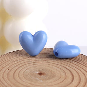 Venta al por mayor a granel DIY corazón Color sólido acrílico joyería cuentas 17x14,8mm agujero: aproximadamente 2,2mm aproximadamente 430 unids/bolsa 1892190 - Product Image 4
