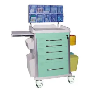 Горячая распродажа, пластиковая тележка для анестезии, используемая в больнице, прочная и легко перемещаемая тележка для анестезии, дешевая медицинская тележка