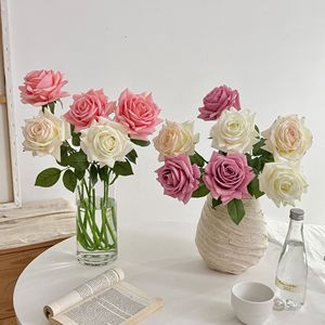 <b>Artificial</b> Roses Single <b>Stem</b> Silk Flower High Simulation Realistic Wedding Table Decoration Minimalist Style - Product Image 2