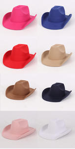 Cappello Fedora in Feltro di Lana Tinta Unita, Stile Retrò Britannico Jazz, Unisex, a Tesa Piatta, da Gentiluomo/Cowboy - Product Image 4