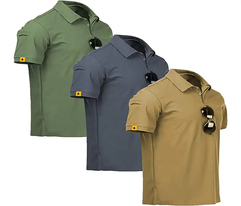 Polos de golf en coton pour hommes Chemise décontractée à col et à séchage rapide avec boutons T-Shirt de performance 2023 recyclé