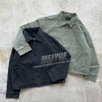 Veste en jean personnalisée décontractée de haute qualité Streetwear Bomber Veste zippée Vêtements de travail Veste en jean fausse daim pour hommes