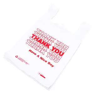 Hot sale Security Plastic "Thank You"To Go Food Carry Out Handle Bag food grade