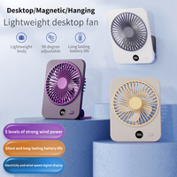 Ventilateur mural pliable magnétique portable avec logo personnalisé petit mini ventilateur de refroidissement par air pratique rechargeable par USB