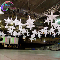 Décoration de fête de boîte de nuit étoile gonflable suspendue avec lumière LED