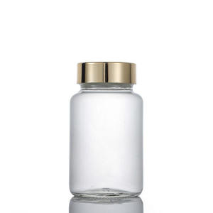 100cc large bouche claire pilule médecine bouteille en verre safran <span class=keywords><strong>crocus</strong></span> emballage pharmaceutique avec bouchon blanc pour comprimés de vitamines - Product Image 3