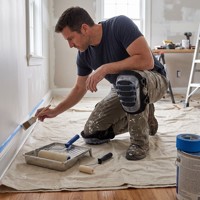 Genouillères de peinture murale, avec revêtement en maille, harnais à double boucle pour travaux de murs et de finitions