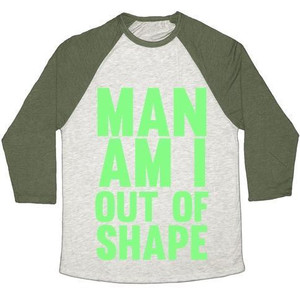 Maglietta da baseball unisex Tri-Blend Man Am I Out of Shape - Product Image 1