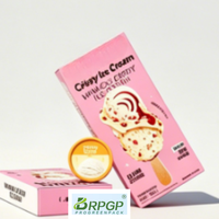 Boîtes à glaces en papier jetables et recyclables de qualité alimentaire, taille personnalisée, logo imprimé, emballage pour snacks et crèmes glacées, pour cadeaux congelés