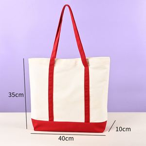 Heavy Duty Cotton Canvas Long Handle Shoulder Strap Tote <b>Bag</b> <b>for</b> <b>Women</b>-Large Beach <b>Lunch</b> Travel Shopping Storage - Product Image 2