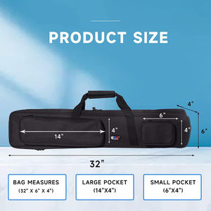 Estuche Rígido para Tacos de Billar, Estuche para Transportar Tacos de Billar, para 2 Tacos, 6 Orificios - Product Image 3