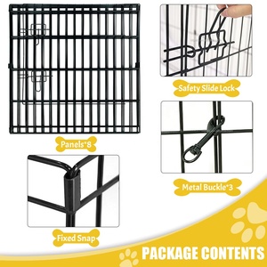 8 paneller Metal tel tavşan Run kafes köpek muhafaza açık evcil hayvan çiti katlanabilir köpek oyun parkı - Product Image 3
