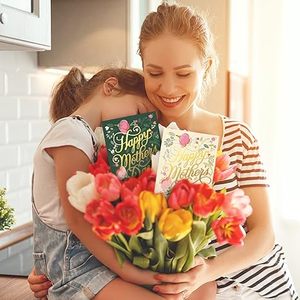 Carte de la fête des mères avec autocollants <span class=keywords><strong>et</strong></span> enveloppes, assortiment de cartes vierges florales pour célébration d'anniversaire - Product Image 5