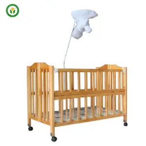 Hotel room wooden baby bed rubber wood baby bed safety crib