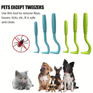 Outil dédianté en plastique pour l'élimination des puces et des tiques chez les chiens, peigne de toilettage écologique pour animaux de compagnie avec fonction de nettoyage en profondeur - Product Image 2