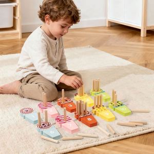 Juguete Educativo para Niños Pequeños, Tablero de Contar con Diseño de Helado, Montessori de Madera - Product Image 4