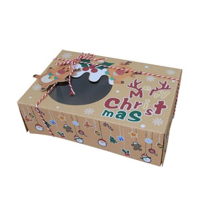 PVC Window Christmas Candy Biscuit Kraft Paper Gift <b>Box</b> Set of 4PCS - Product Image 5