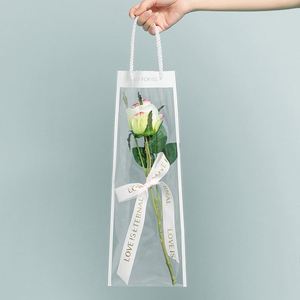 Sac à fleurs transparent en plastique élégant, 10 pièces/paquet, portable, pour fleuriste - Product Image 3