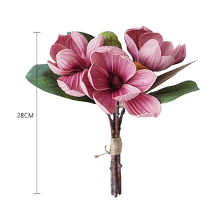 Fleurs artificielles en soie Magnolia, haute simulation, décoration intérieure, accessoires de mariage - Product Image 5
