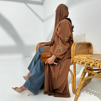 Ensemble Abaya Élégant Grande Taille 2026 Nouvelle Collection – Kaftan Femme à Manches Longues et Bordure Dentelle, Tenue de Soirée Formelle Musulmane
