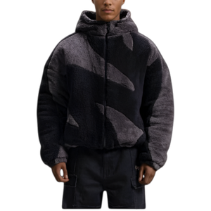Custom High Quality Color Block Man <strong>Hoodie</strong> Hood <strong>Sherpa</strong> Jacket Boxy High Neck Embroidery Patch Pullover Fleece <strong>Men</strong> <strong>Hoodie</strong> - Product Image 2