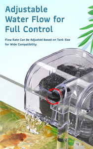กรองแขวนตู้ปลาพลาสติกทรงสี่เหลี่ยมขนาดเล็ก HOB Power <span class=keywords><strong>Filter</strong></span> สำหรับตู้ปลาไร้ขอบ 90 GPH สำหรับตู้ปลาขนาดไม่เกิน 60 ลิตร - Product Image 6