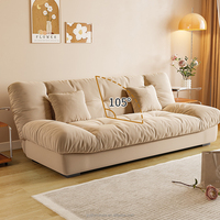 Sofá Cama Convertible de Tres Plazas Estilo Europeo Moderno, Sofá Plegable de Madera para Familia, Dormitorio, Hotel, con Almacenamiento, Venta al Por Mayor, Tapizado en Tela