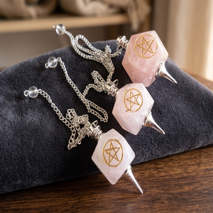 Pendentif de guérison en quartz rose gravé étoile de David, pierre semi-précieuse naturelle, style Reiki, logo Feng Shui, cristal de guérison - Product Image 1