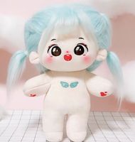 Poupées en coton de 20 cm, poupée mignonne avec des cheveux, articulations squelettiques, sans vêtements, jouets en peluche pour filles uniquement, poupées