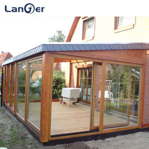 Véranda en aluminium au design moderne avec toit en verre trempé, aménagement tout au long de l'année du jardin de la maison - Product Image 1