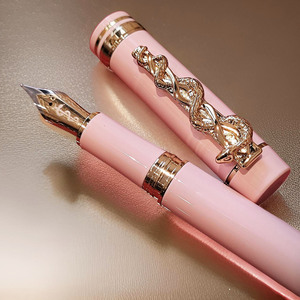 <span class=keywords><strong>Penna</strong></span> Stilografica/Roller, Design Asta Dorata di Asclepio, Corpo Ergonomico in Acrilico, Regalo da Collezione per Medici - Product Image 4