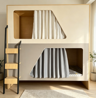 Lit superposé durable en métal et bois pour hôtel et appartement, lit superposé double capsule spatiale, mobilier de dortoir, direct usine