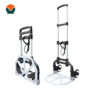 Tianyu Manufacturer's Sustainable Thick Alloy Load 75 Kg PU Wheels Moving Stuff Hand Truck Tools Shopping Storage Industrial OEM