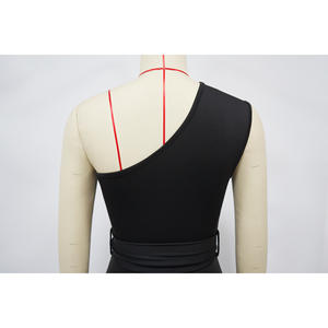 Nuevo en 2026, Mono Largo Negro de Pierna Ancha para Mujer, Un Hombro Descubierto, Sin Mangas, Atuendo de Fiesta, Casual, Ajustado, Elegante - Product Image 5