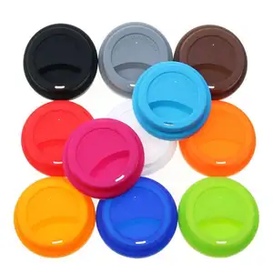 Multi-Gekleurde Ronde Vorm Herbruikbare Siliconen Reis Cup Deksels Custom Logo 9Cm Drinkglas Koffie Mok Cups Deksel Covers