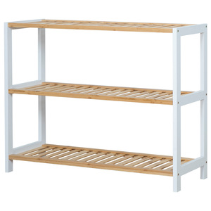 Bamboo Shelving Unit 3 Tier Multifunctional <b>Storage</b> <b>Rack</b> For Living Room Standing Type Rectangle Design - Product Image 5