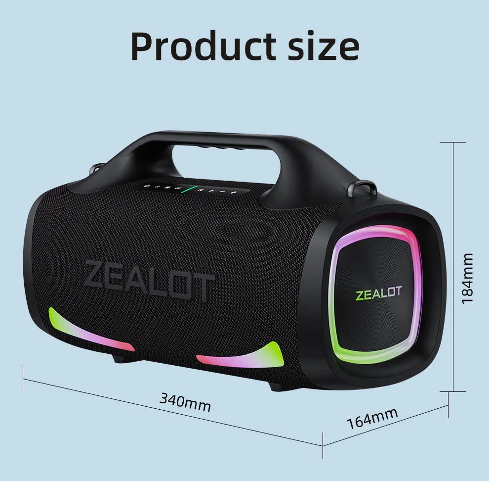 2025 ZEALOT S79 Bluetooth Speaker - 60W Powerful Bass, 40H Battery