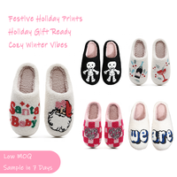 Pantoufles en coton douces et confortables à motif citrouille, Père Noël et amour pour Halloween, Noël, la Saint-Valentin, idéales comme cadeau de fêtes